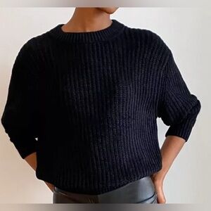 Aritzia Wilfred Free Black Essential Chenille Sweater Size Small